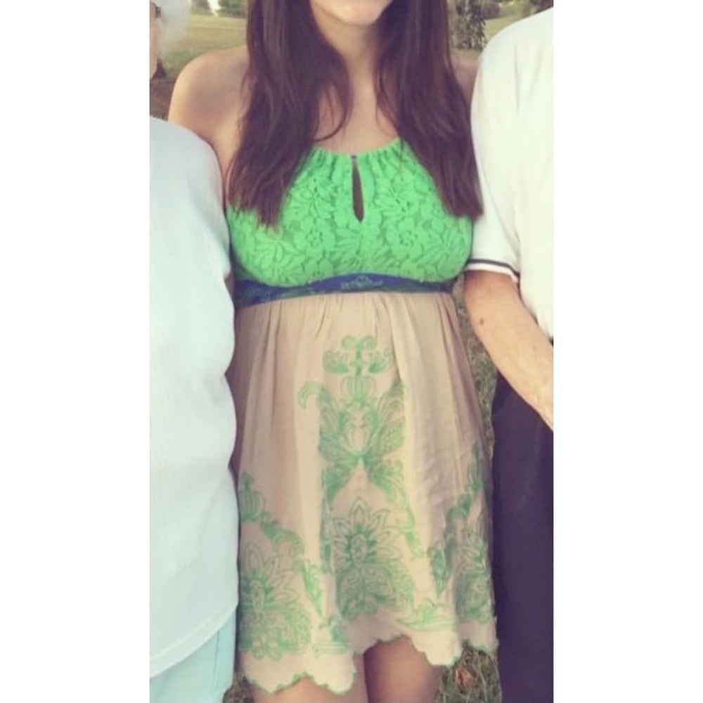 Green lace dress